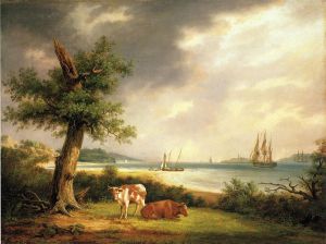 The Narrows, New York Bay -  Thomas Birch Oil Painting