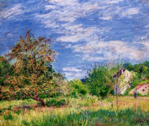 Orchard in Spring - Alfred Sisley Oil Painting