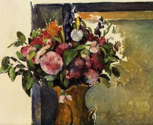 Flowers in a Vase - Paul Cezanne Oil Painting