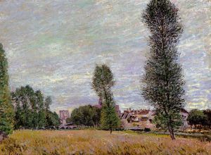 The Village of Moret, Seen from the Fields -  Alfred Sisley Oil Painting