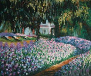 Artist\'s Garden at Giverny -   Claude Monet Oil Painting