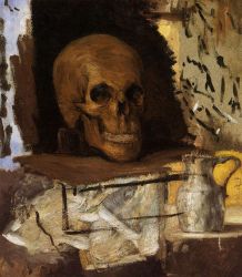 Still Life: Skull and Waterjug -  Paul Cezanne Oil Painting