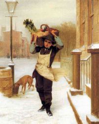 Delivery Boy -   John George Brown Oil Painting