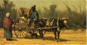 Traveling by Ox Cart -   William Aiken Walker Oil Painting