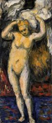 Standing Bather, Drying Her Hair -   Paul Cezanne oil painting