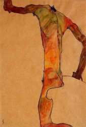 Male Nude -   Egon Schiele Oil Painting