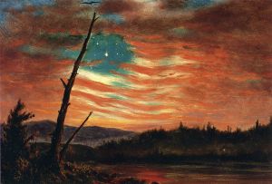 Our Banner in the Sky II -   Frederic Edwin Church Oil Painting