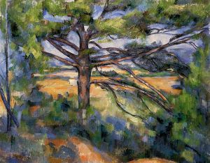 Large Pine and Red Earth - Paul Cezanne Oil Painting