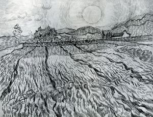 Enclosed Field behind Saint-Paul Hospital: Rising Sun - Vincent Van Gogh Oil Painting