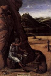 St Jerome in the Desert - Giovanni Bellini Oil Painting