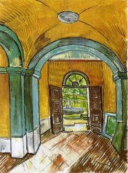 The Entrance Hall of Saint-Paul Hospital -  Vincent Van Gogh Oil Painting