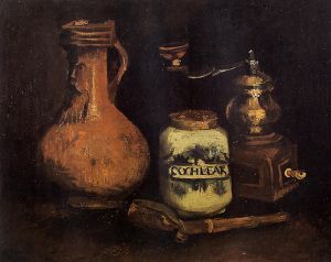 Still Life with Coffee Mill, Pipe Case and Jug - Vincent Van Gogh Oil Painting