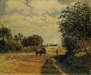 The Road from Mantes to Choisy-le-Roi - Alfred Sisley Oil Painting