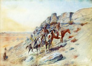 Sighting the Enemy -   Charles Marion Russell Oil Painting