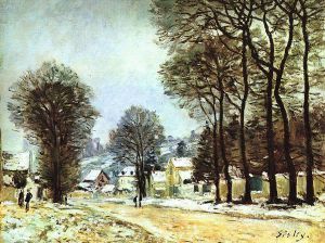 Snow at Louveciennes - Alfred Sisley Oil Painting