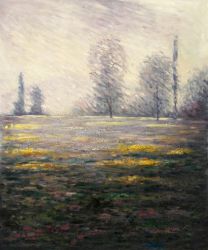 Meadow in Giverny - Claude Monet Oil Painting