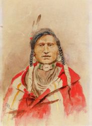 Portrait of an Indian - Charles Marion Russell Oil Painting