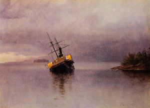 Wreck of the \'Ancon\' in Loring Bay, Alaska -  Albert Bierstadt Oil Painting