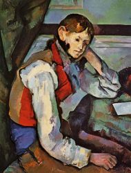 Boy in a Red Vest -  Paul Cezanne Oil Painting