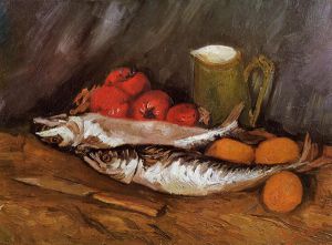 Still Life with Mackerels, Lemons and Tomatoes -  Vincent Van Gogh Oil Painting