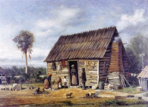 Negro Cabin by a Palm Tree -   William Aiken Walker  Oil Painting