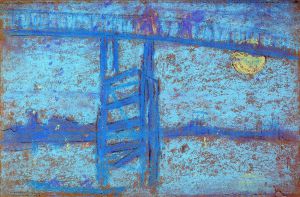 Nocturne: Battersea Bridge - James Abbott McNeill Whistler Oil Painting