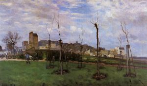 View of Montmartre from the Cite des Fleurs, Les Batignolles - Alfred Sisley Oil Painting