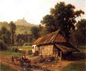 In the Foothills -  Albert Bierstadt Oil Painting