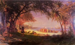 The Landing of Columbus -   Albert Bierstadt Oil Painting