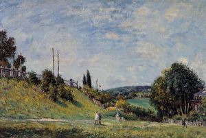 Railroad Embankment at Sevres -   Alfred Sisley Oil Painting