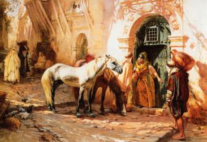 Scene in Morocco - Frederick Arthur Bridgeman oil painting