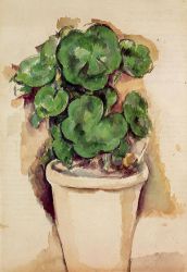 A Pot of Geraniums -   Paul Cezanne Oil Painting