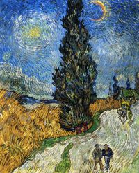 Cypress against a Starry Sky -   Vincent Van Gogh Oil Painting