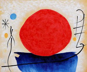 The Red Sun - Joan Miro Oil Painting