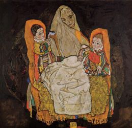 Mother with Two Children -   Egon Schiele Oil Painting