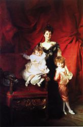 Mrs. Cazalet and Children, Edward and Victor -  John Singer Sargent Oil Painting