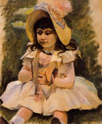 Little Girl with a Japanese Doll - Mary Cassatt Oil Painting