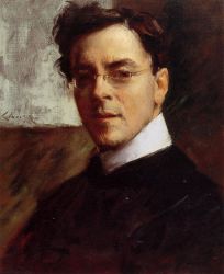 Portrait of Louis Betts -   William Merritt Chase Oil Painting