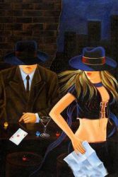 A Fair Lady and A Gentleman - Oil Painting Reproduction On Canvas