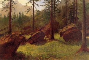 Wooded Landscape - Albert Bierstadt Oil Painting