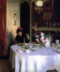 The Breakfast Table - John Singer Sargent Oil Painting