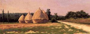 Landscape with Haystacks - Gustave Caillebotte Oil Painting