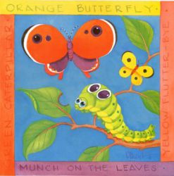 Two butterflies and a worm - Oil Painting Reproduction On Canvas