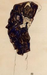 Man Bencind Down Deeply -   Egon Schiele Oil Painting