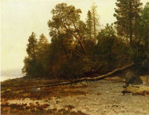 The Fallen Tree -   Albert Bierstadt Oil Painting