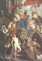 Madonna Enthroned with Child and Saints - Peter Paul Rubens oil painting