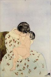 The Kiss -   Mary Cassatt oil painting,