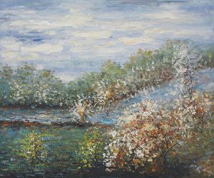 Baume in Blute -  Claude Monet Oil Painting