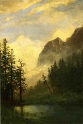 Mountain Landscape II -   Albert Bierstadt Oil Painting