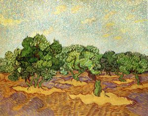 Olive Grove: Pale Blue Sky - Vincent Van Gogh Oil Painting
